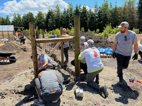 Team Rubicon at Bybee Lakes at Build-a-Fence Day One.