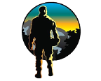 VetRest.org logo - soldier facing toward mountain sunset image, with VETREST text